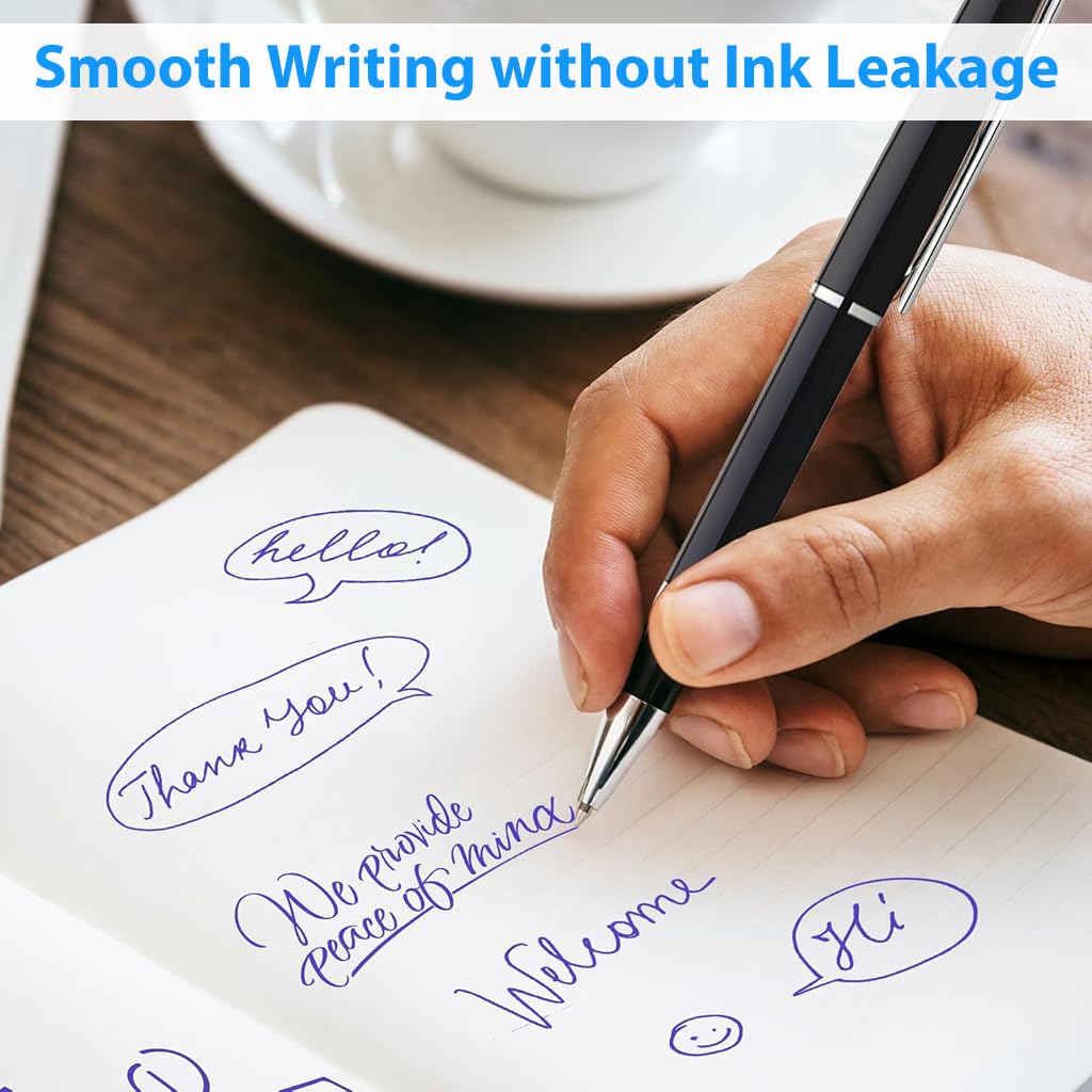 Climberty Ball Pen Refills for Office and School Writing, 24 Pack 1.0mm Blue Ink | Metal Tube