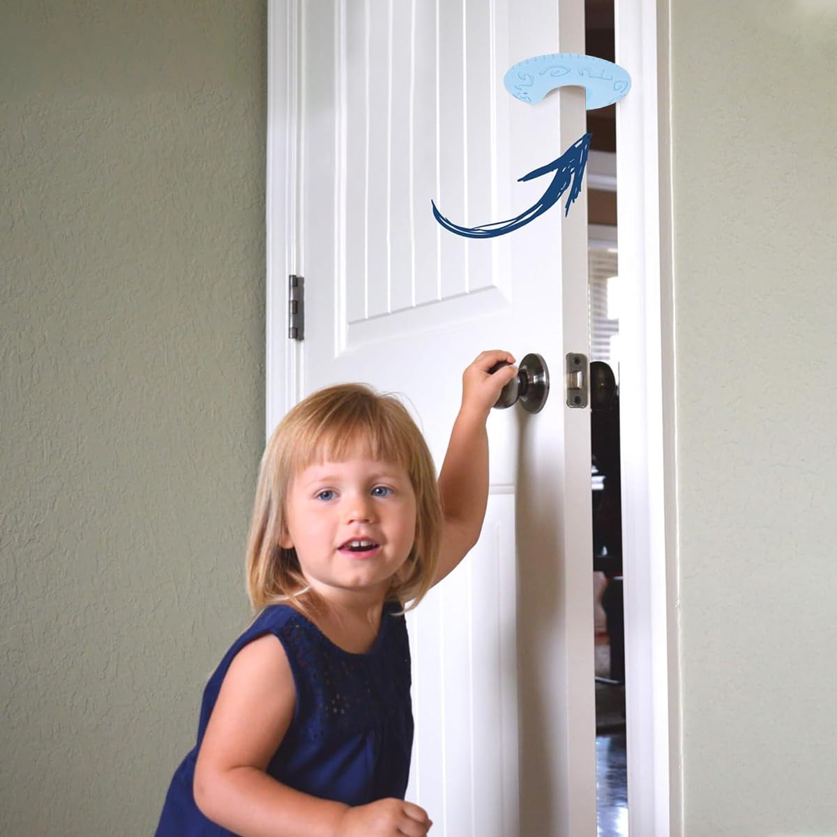SNOWIE SOFT Door Slam Stopper for Baby Safety with Anti Slip Grip and Cartoon Shark Design | 2Pcs Silicone Blue