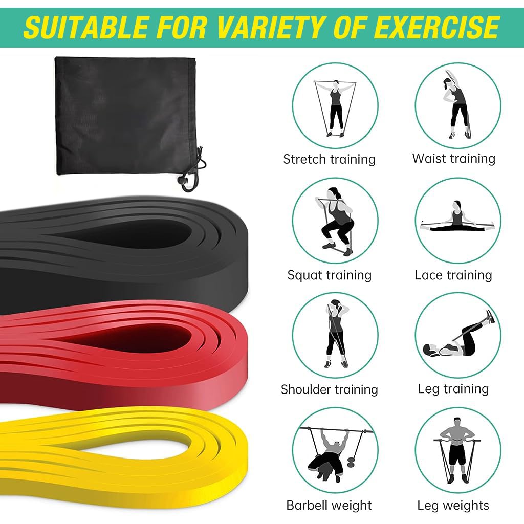 Proberos® 3 Pcs Resistance Band Kit for Workout for Men and Women, 2-30kg Resistance and Pull up Band for Chin Ups, Durable TPE Loop Bands Toning Bands for Home Gym Fitness, Gym Equipment