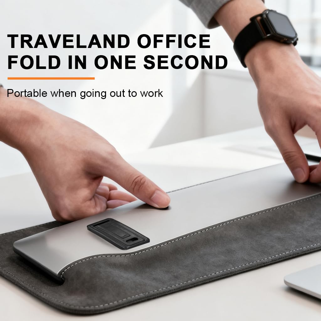 ZORBES Portable Invisible Laptop Riser Stand for MacBook and Tablet with Folding Self-Adhesive ABS Design