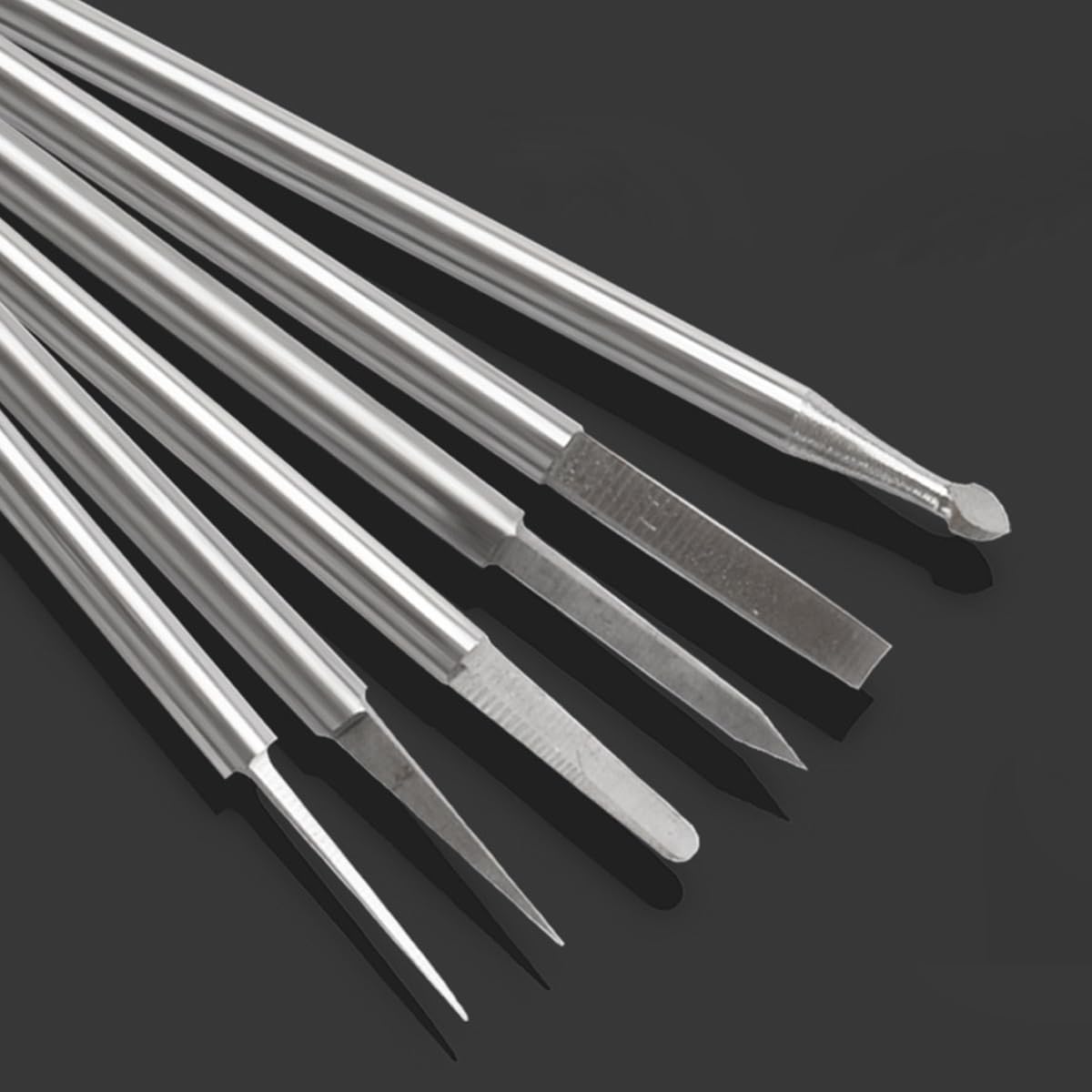 Serplex Carving Bits for Dremel Rotary Tool with 6pcs Detailing Shapes in Stainless Steel | Ideal for DIY Woodworking