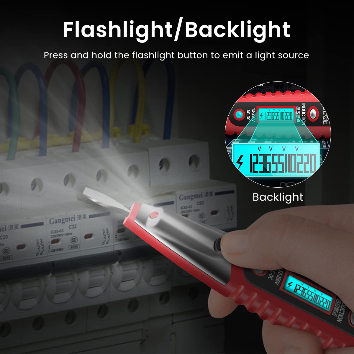 Serplex Voltage Tester Pen for Electrical Continuity and AC/DC 12–250V Detection | LCD Display with NCV and LED Light