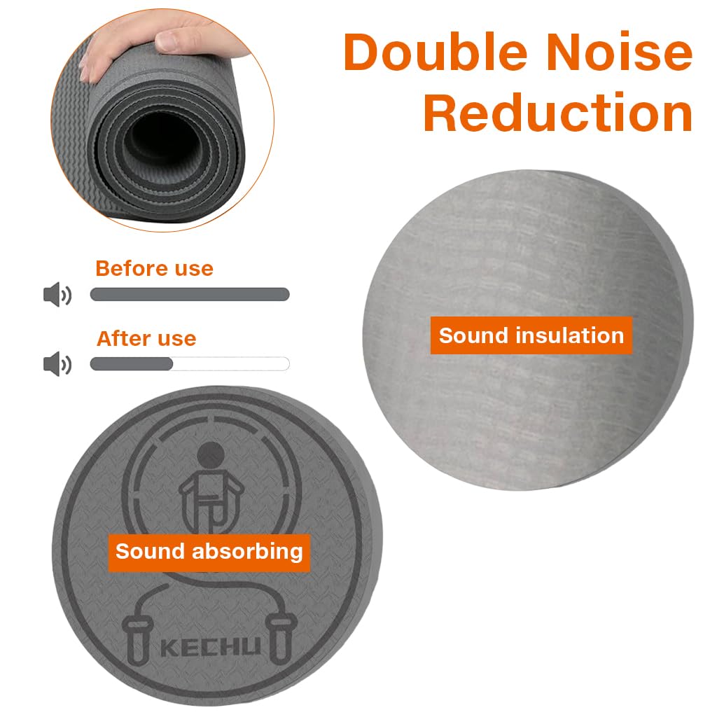 Proberos Jump Rope Mat for Indoor Workouts with 6mm Cushioning and Non Slip TPE | Includes Cordless Jump Rope Kit