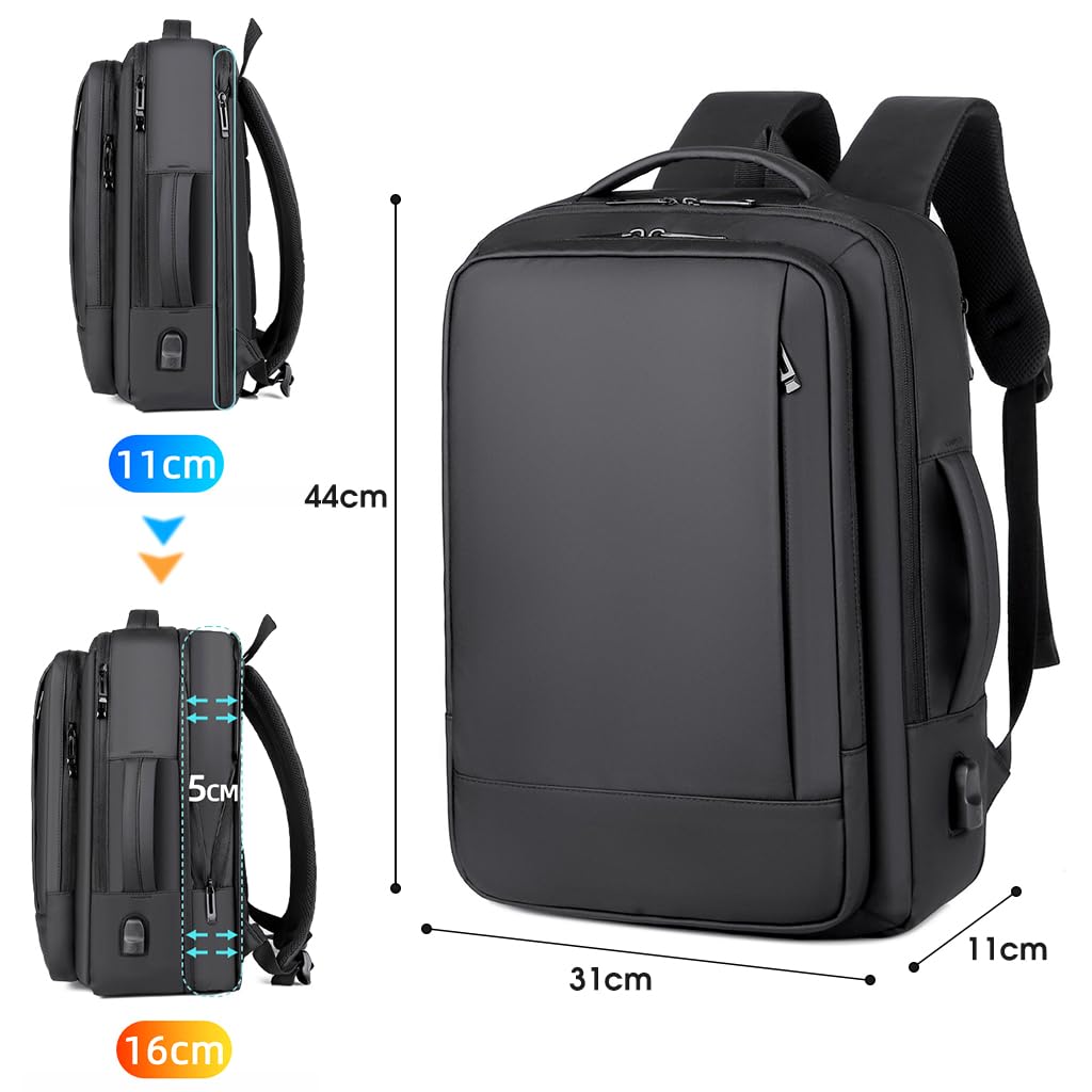 GUSTAVE Laptop Backpack for Travel and Office with 20–35L Expandable Design | Oxford Cloth