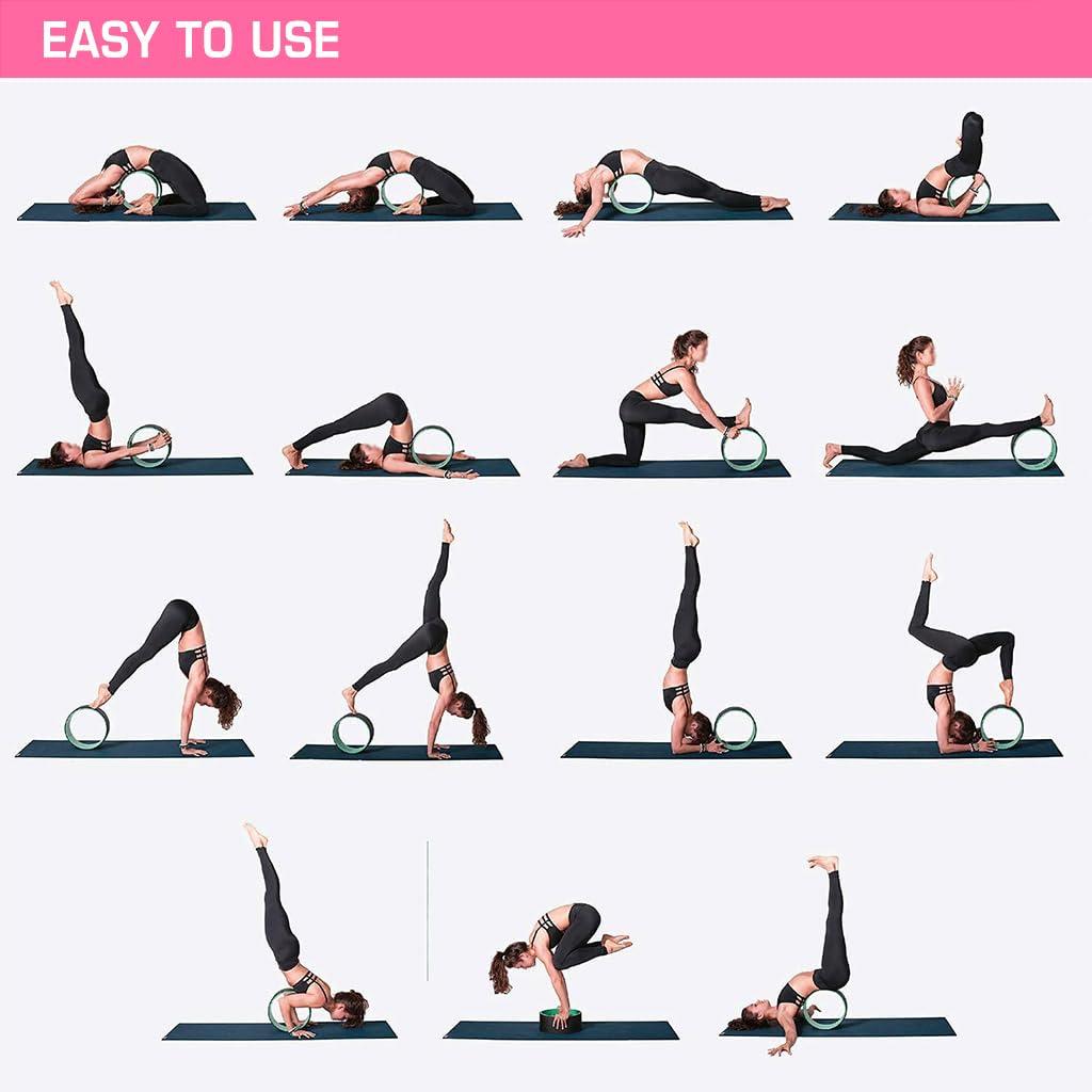 Proberos Yoga Wheel for Back Stretching and Balance Training with 10mm Thick PET | 150kg Load Capacity for Men and Women