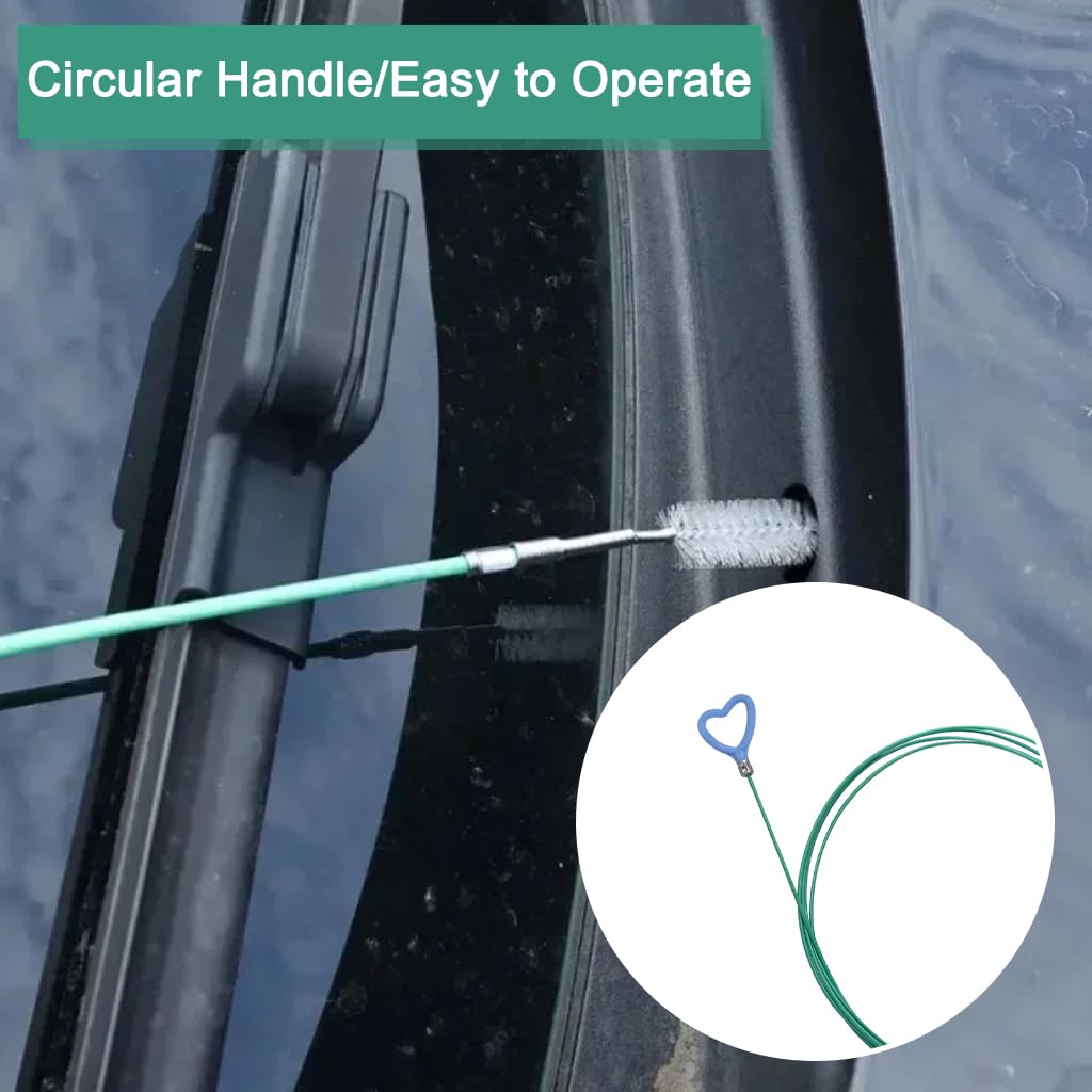 STHIRA Pipe Cleaning Brush for Car Drainage Ports featuring 9.8 ft Flexible Hose & Nylon Bristles