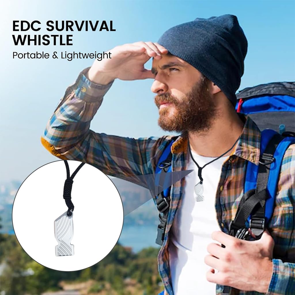 Supvox Emergency Whistle for Outdoor Safety with 120dB Sound featuring Double Tube Design