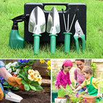 Verilux® Gardening Tools Kit for Durable Gardening Equipment, Garden Accessories, Garden Home Patio, Stainless Steel Garden Tools Set with Carrying Case-10Pcs