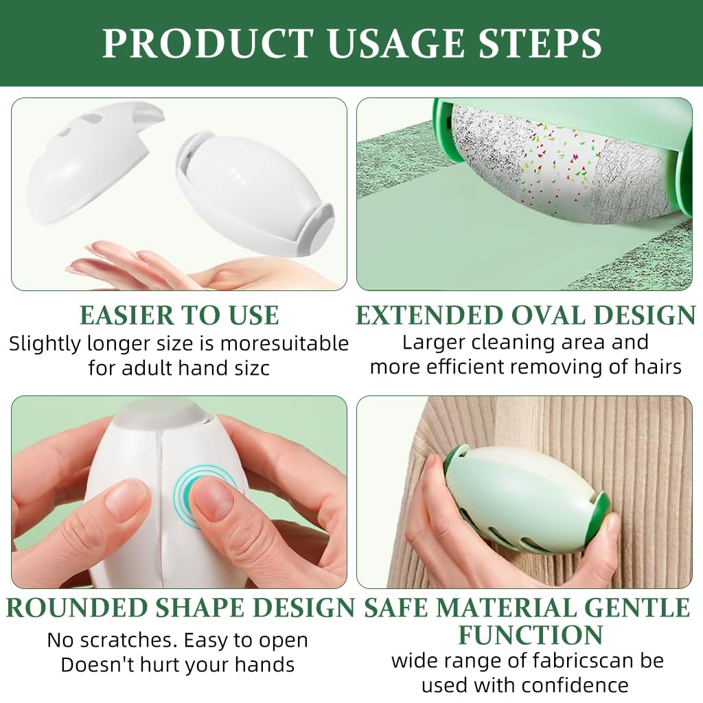 Qpets Reusable Gel Lint Roller for Clothes Sofa and Carpet with Washable Sticky Ball 2Pcs