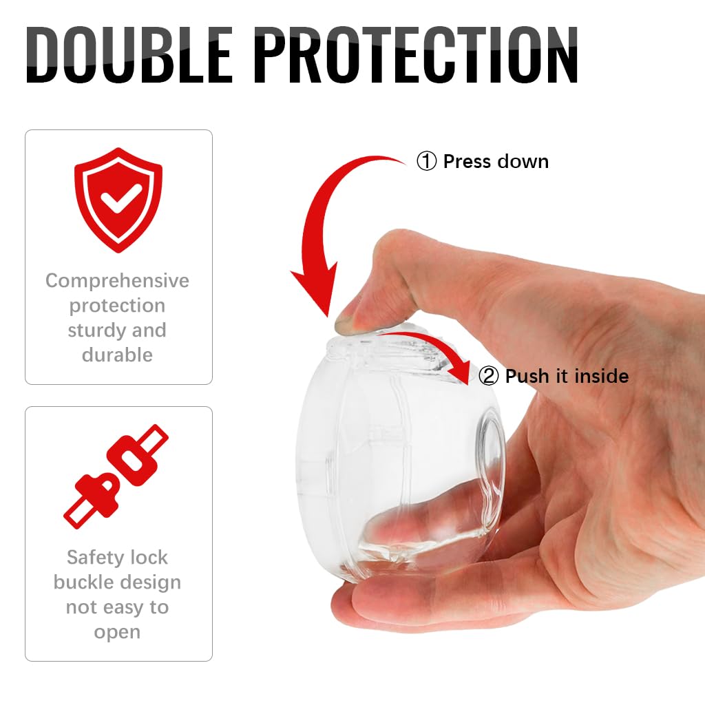 SNOWIE SOFT Gas Stove Knob Covers for Baby Proofing 5Pcs with Snap-on Lid | Transparent Child Safety Guards