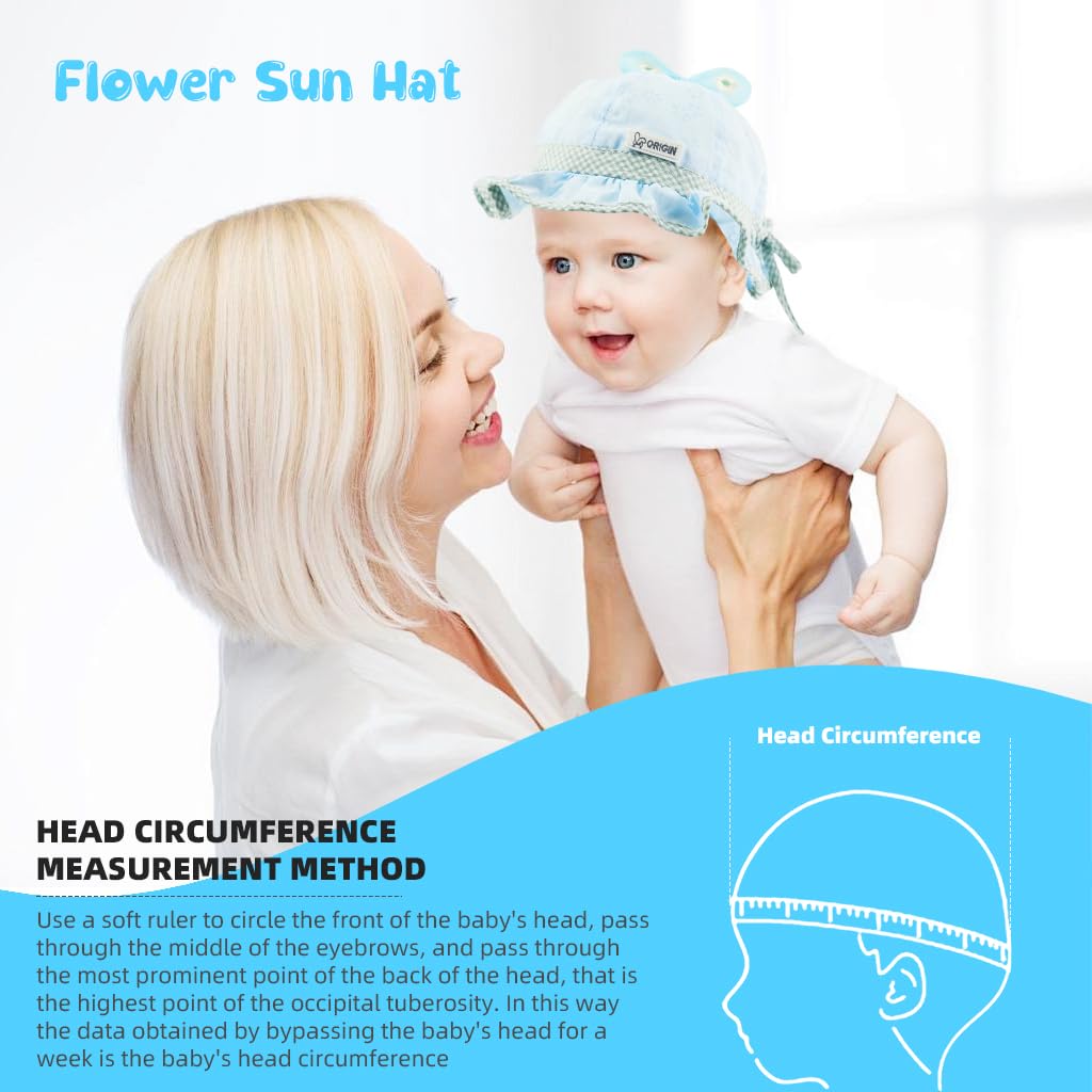 SNOWIE SOFT® Baby Cap For Girls Breathable Cotton Sun Cap Bucket Hat Cute Cap for Baby Girl 6-12 Months Birthday Gift