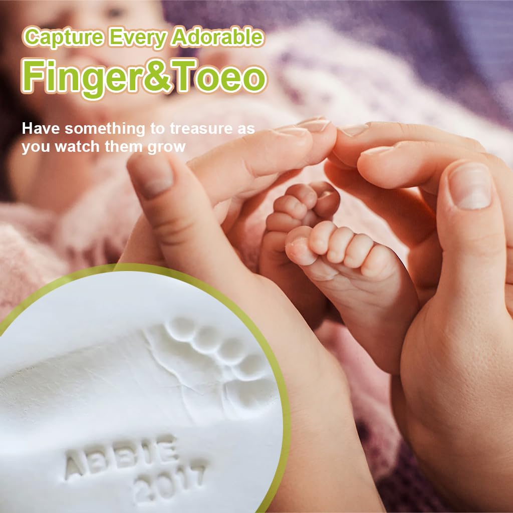 SNOWIE SOFT Baby Hand and Footprint Kit for Newborn Keepsakes with Food Grade Clay | Personalized Ornament Craft for Parents and Pets
