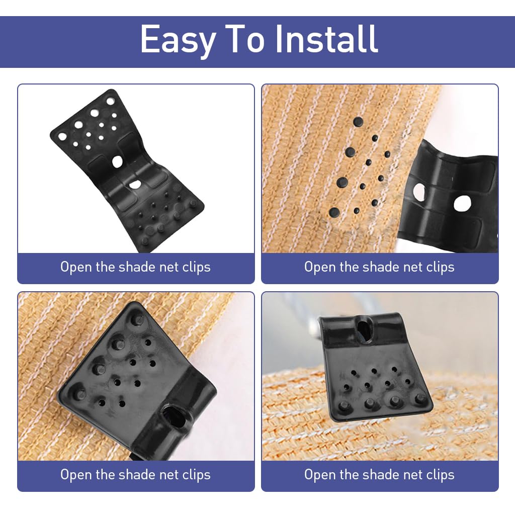 Optifit Sun Shade Net Clips for Garden Netting with Snap Closure | 30 Pcs Durable Plastic