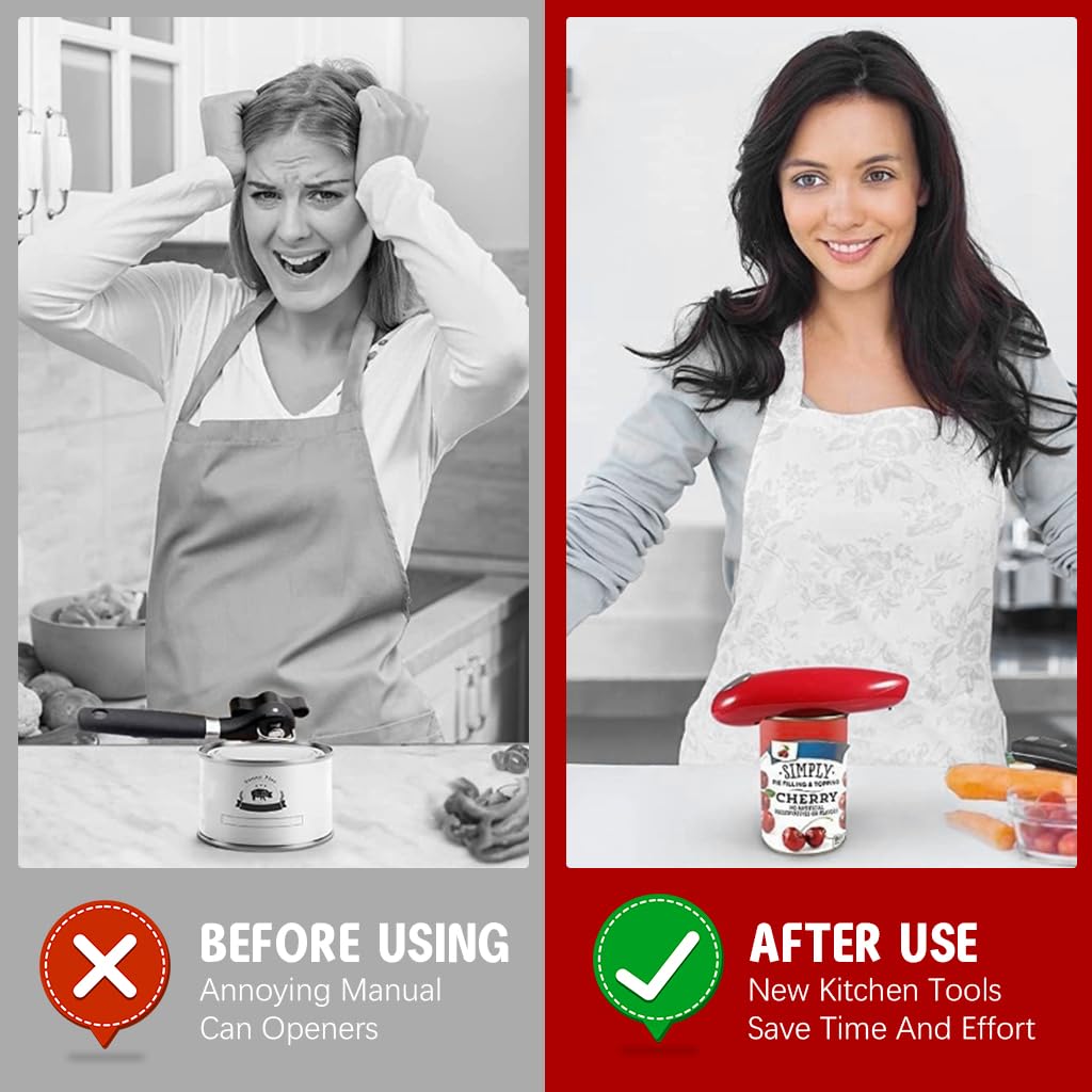 HASTHIP Electric Can Opener for Smooth Edge Cans with Hands Free Magnetic Lift | Battery Powered Kitchen Gadget for Seniors