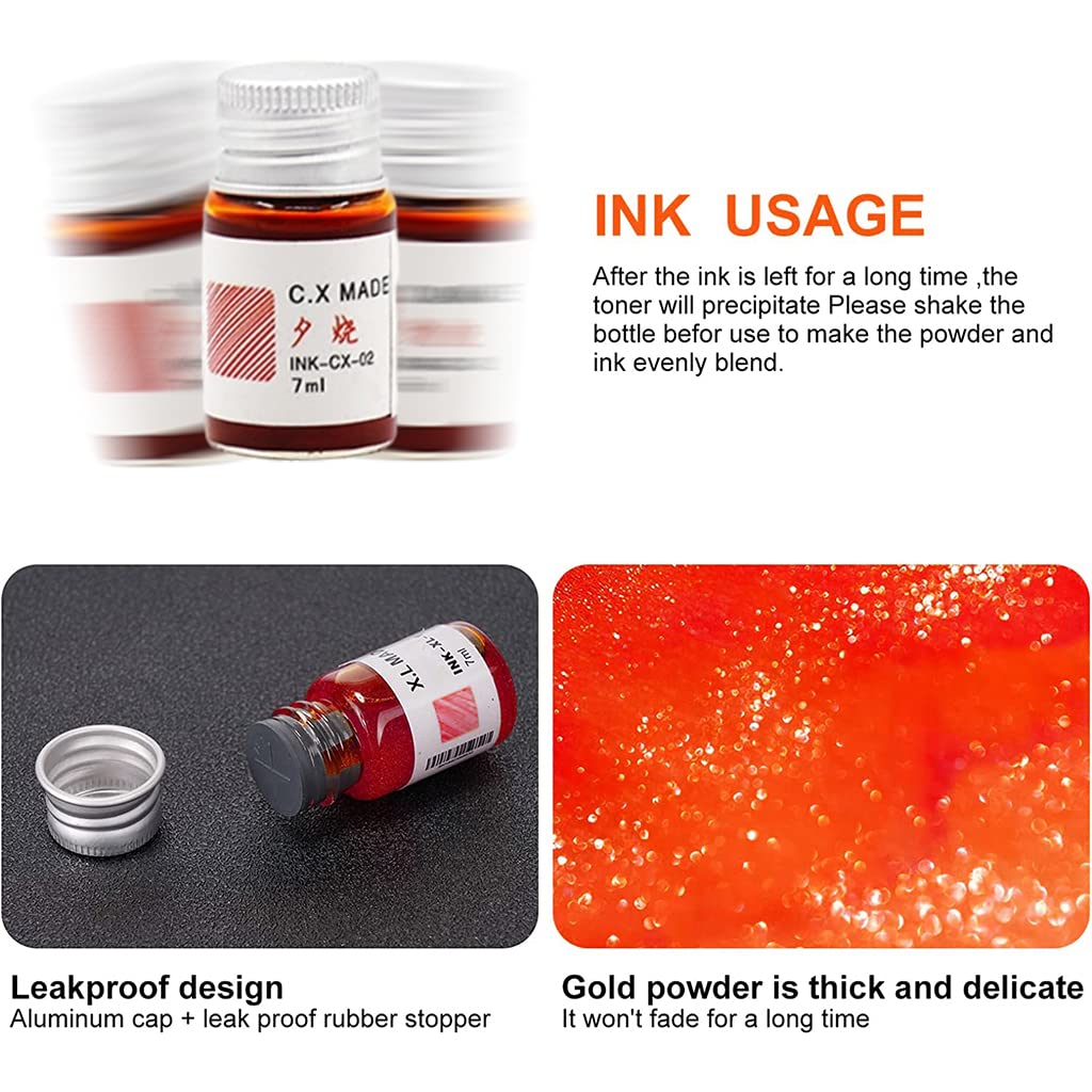 Climberty Glass Dip Pen Set for Calligraphy with 4 Colors Ink and Crystal Pen Holder | Gift Box