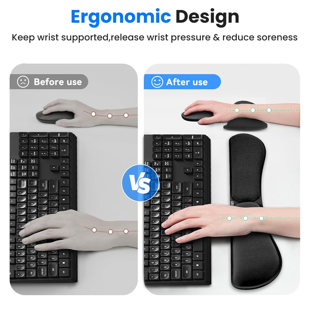 ZORBES Desk Armrest Pad for Typing with Folding Memory Foam Support | Non‑Slip Base for Office and Home