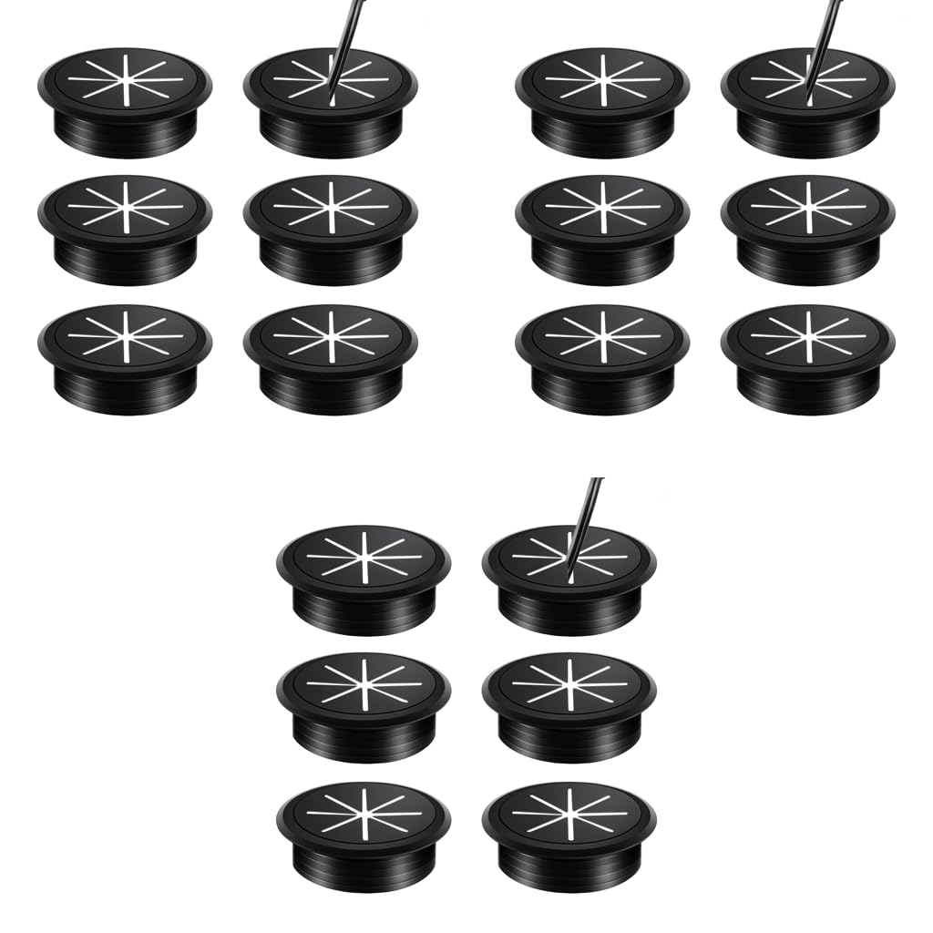 Serplex Desk Cable Grommets 18PCS for Office Cable Management featuring Multi Slot Design