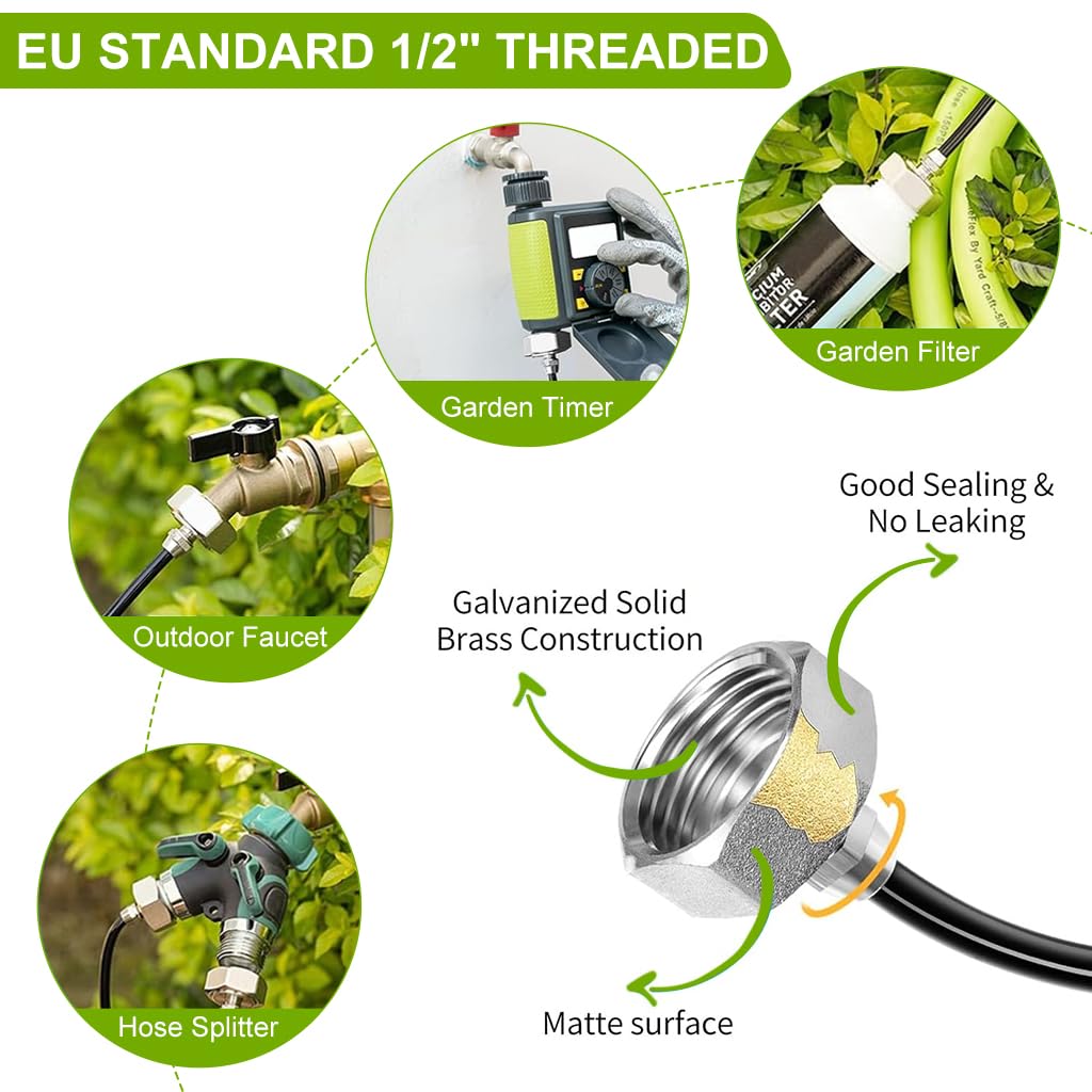 HASTHIP Cool Mist Spray System for Patio and Garden with 26ft PE Tubing and 8 Nozzles