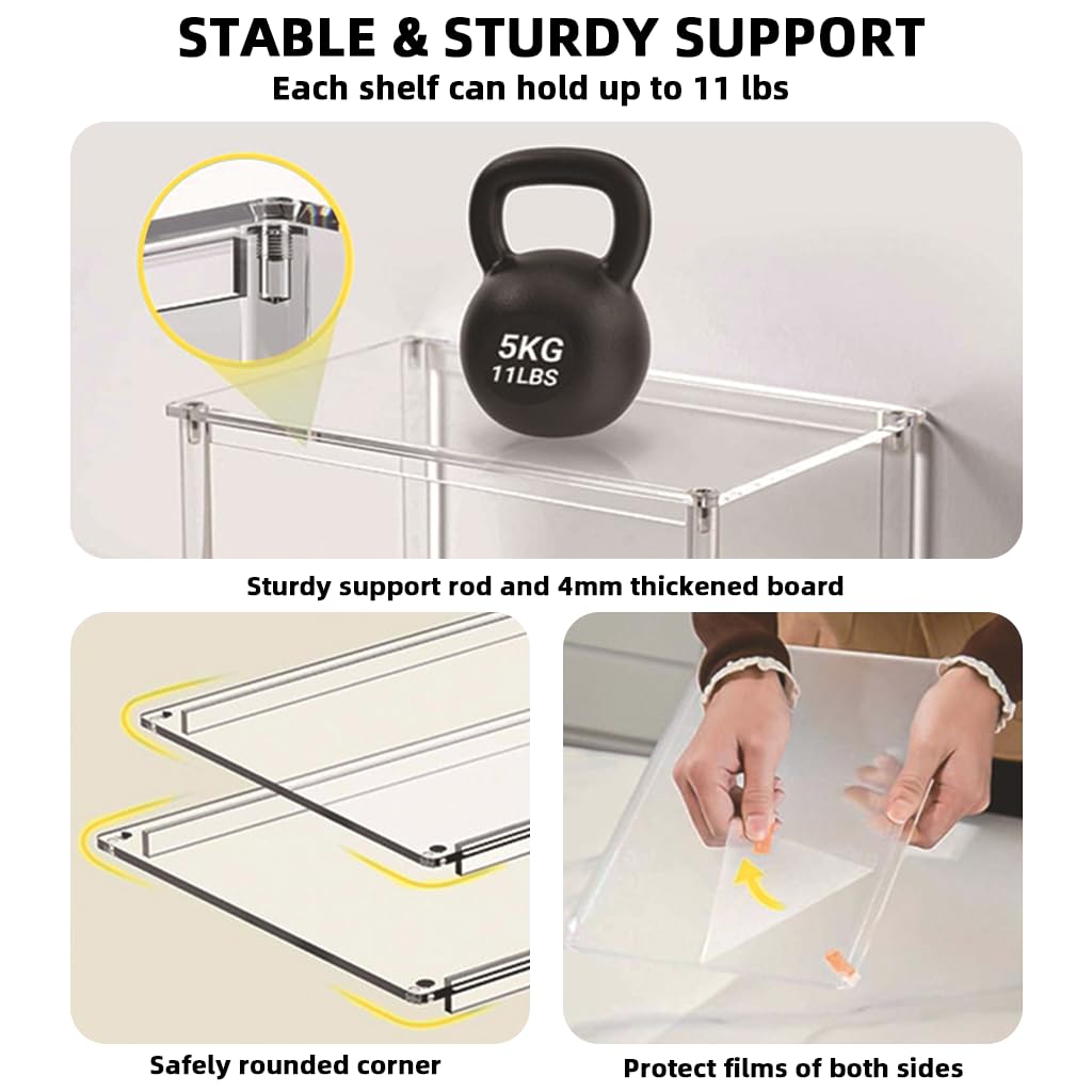 HASTHIP Acrylic Cabinet Organizer for Kitchen Pantry Storage and Stackable Shelves | Desk Countertop Organization