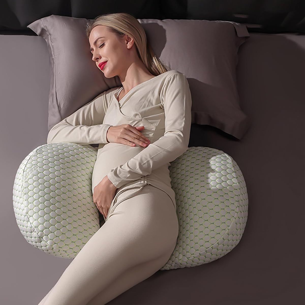 SNOWIE SOFT® Pregnancy Pillow Maternity Pillows for Pregnancy Sleeping, Soft Breathable Pregnancy Body Pillow for Back, Hips, Legs, Detachable Adjustable Pregnancy Wedge Pillows, Pregnancy Gifts