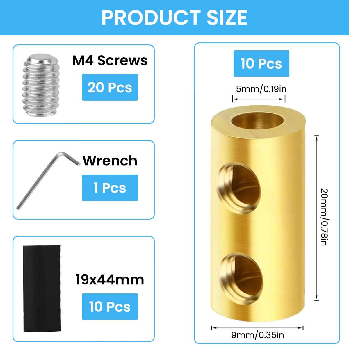 Serplex Wire Connectors Set for 6 AWG Splicing with Hex Screws and Wrench | 80 Amp Capacity