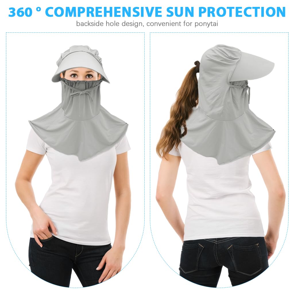 SANNIDHI Sun Hat for Women with UPF 50+ Wide Brim and One Piece Neck Wrap | Breathable Grey