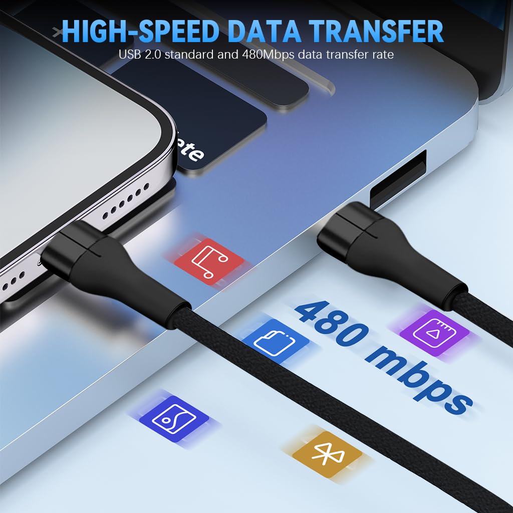 Verilux Type C to Type C Cable 60W 1.5m for Fast Charging with Magnetic Winding | Nylon Braided