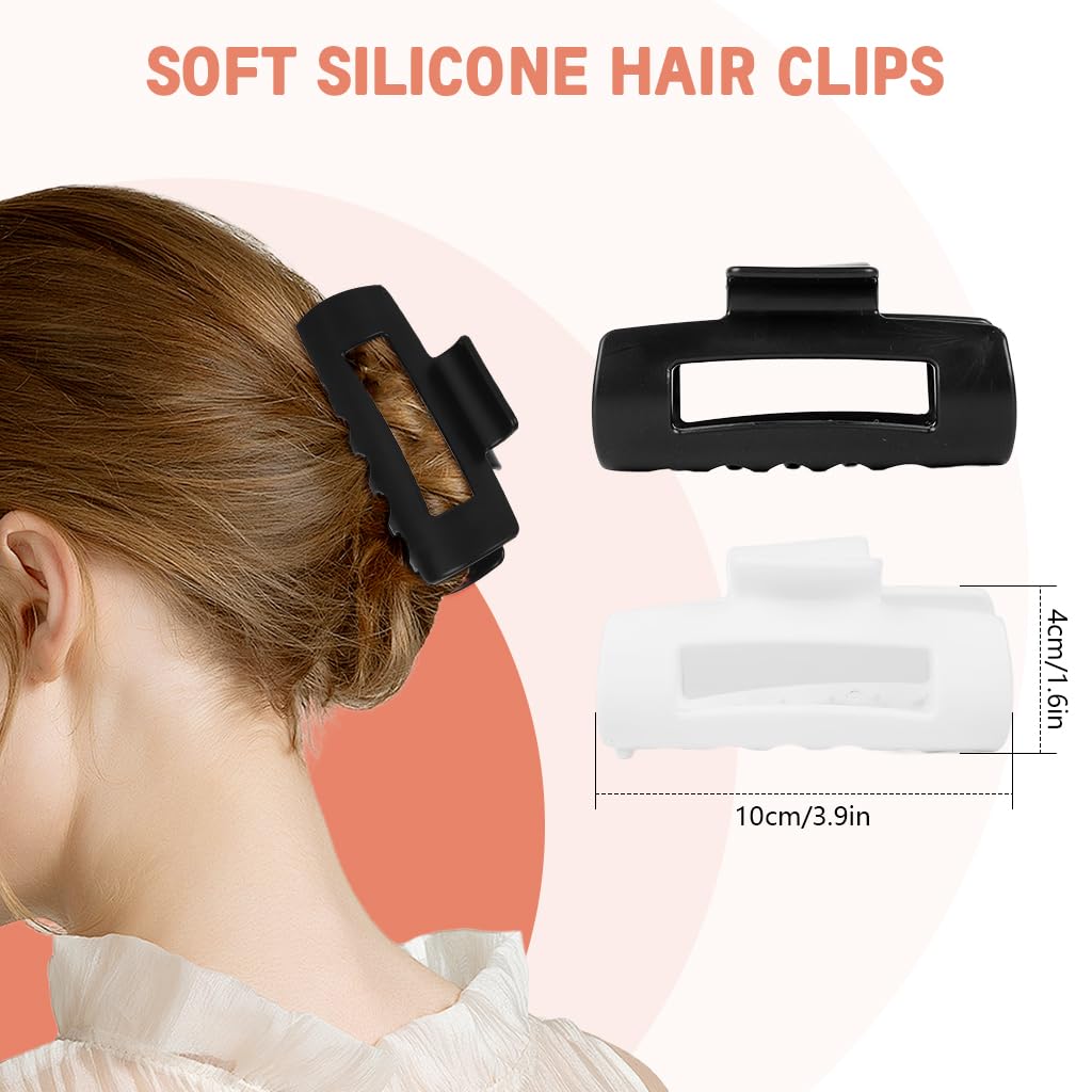 SANNIDHI Claw Clips for Women featuring 4.2 in Flexible Silicone Grip | 2 Pcs Set