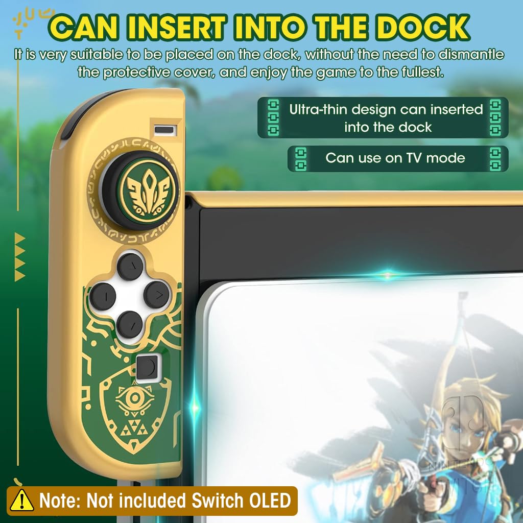 Case for Nintendo Switch OLED with Kickstand and JoyCon Grip Covers | Hard PC Anti Scratch Protective Set