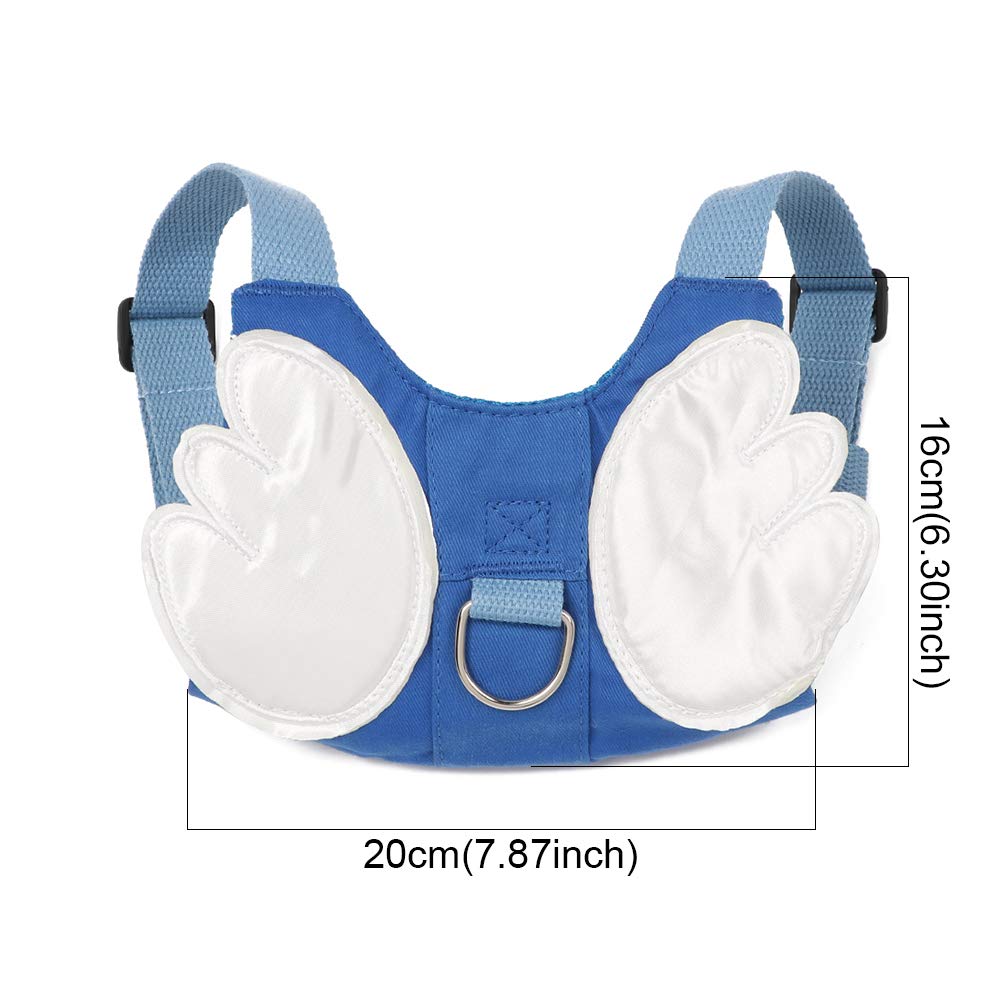 SNOWIE SOFT® Baby Safety Walking Harness, Child Toddler Anti-Lost Belt Harness Reins with Leash Kids Assistant Strap Angel Wings Travel Haress for 1-3 Years Boys and Girls (Blue)