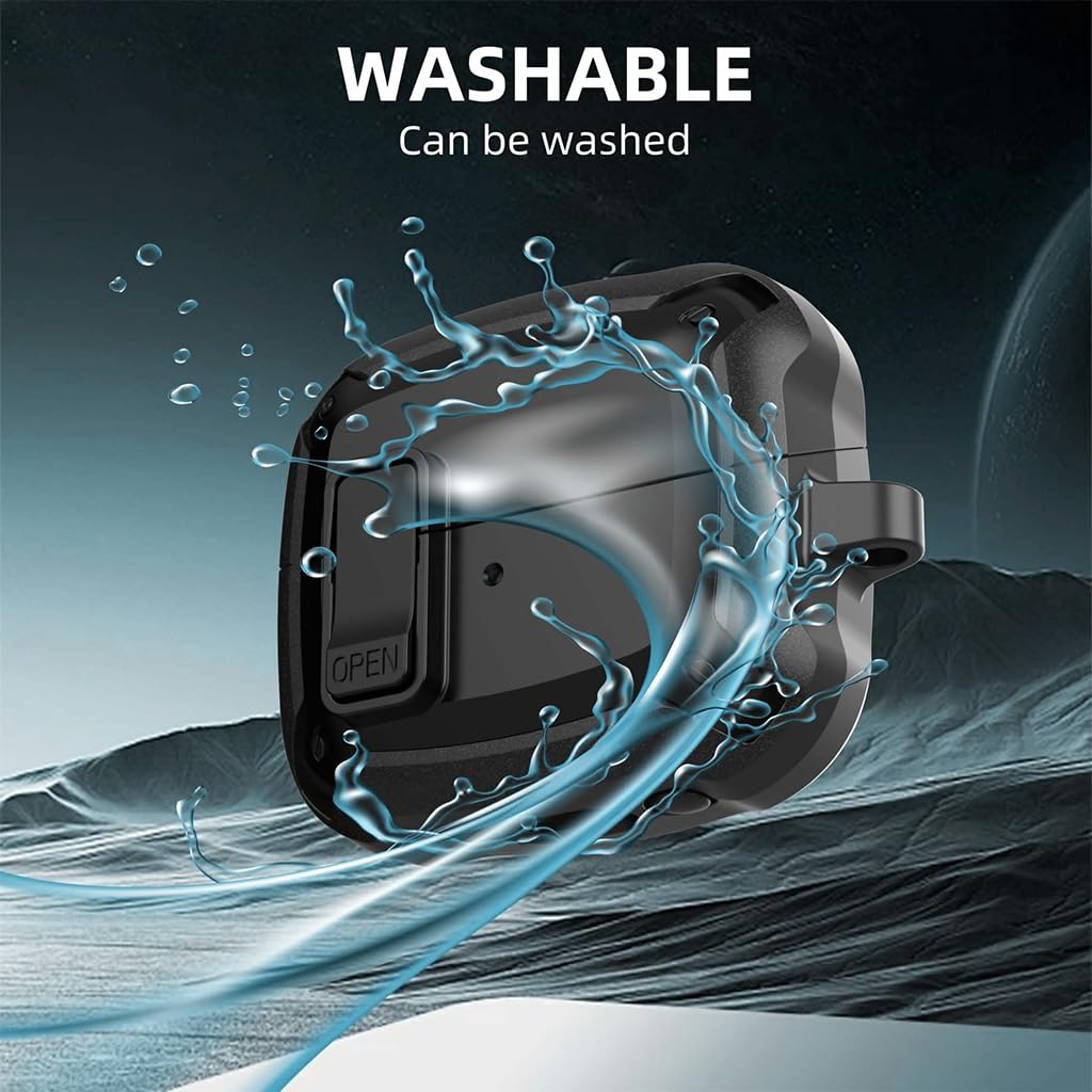 ZORBES Earbud Charging Case Cover for Galaxy Buds 3 Pro featuring Safety Lock and PC Shell | Wireless Charging and Carabiner