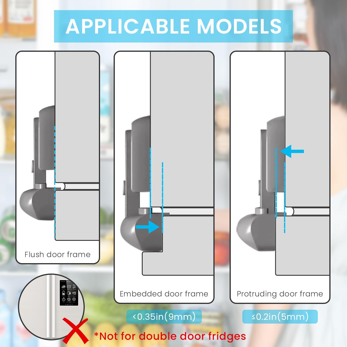SNOWIE SOFT Fridge Lock for Child Safety with Sliding Button Mechanism and 190mm Plastic Design