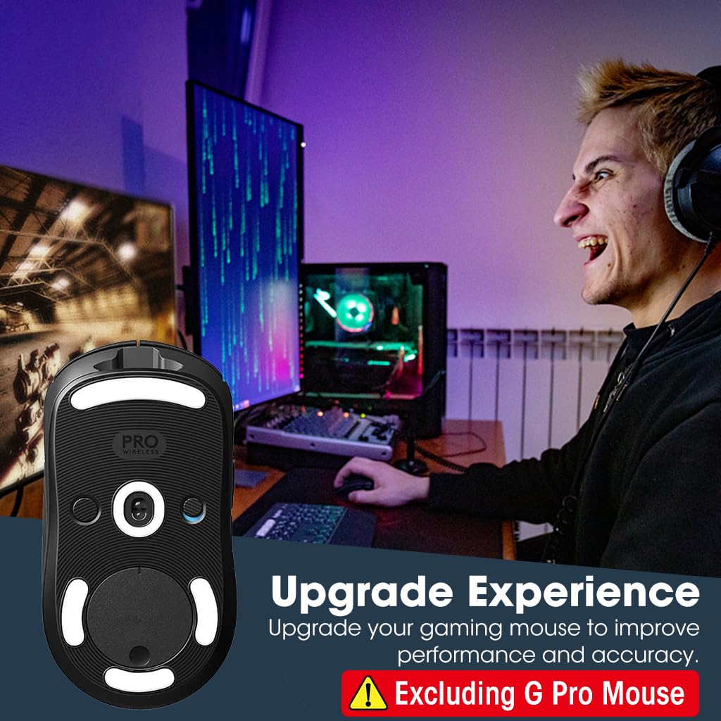 Zeitel Mouse Feet Skates for Logitech G Pro Superlight featuring 0.7mm PTFE curved edges | smooth glide replacement