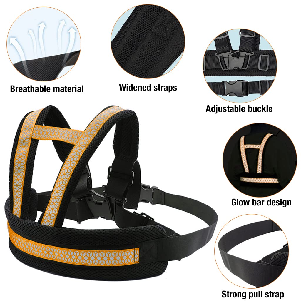 SNOWIE SOFT Kids Safety Belt for Two Wheeler with Reflective Strips and Quick Release Buckle | Adjustable 56–124 cm Harness for Children Aged 2–12