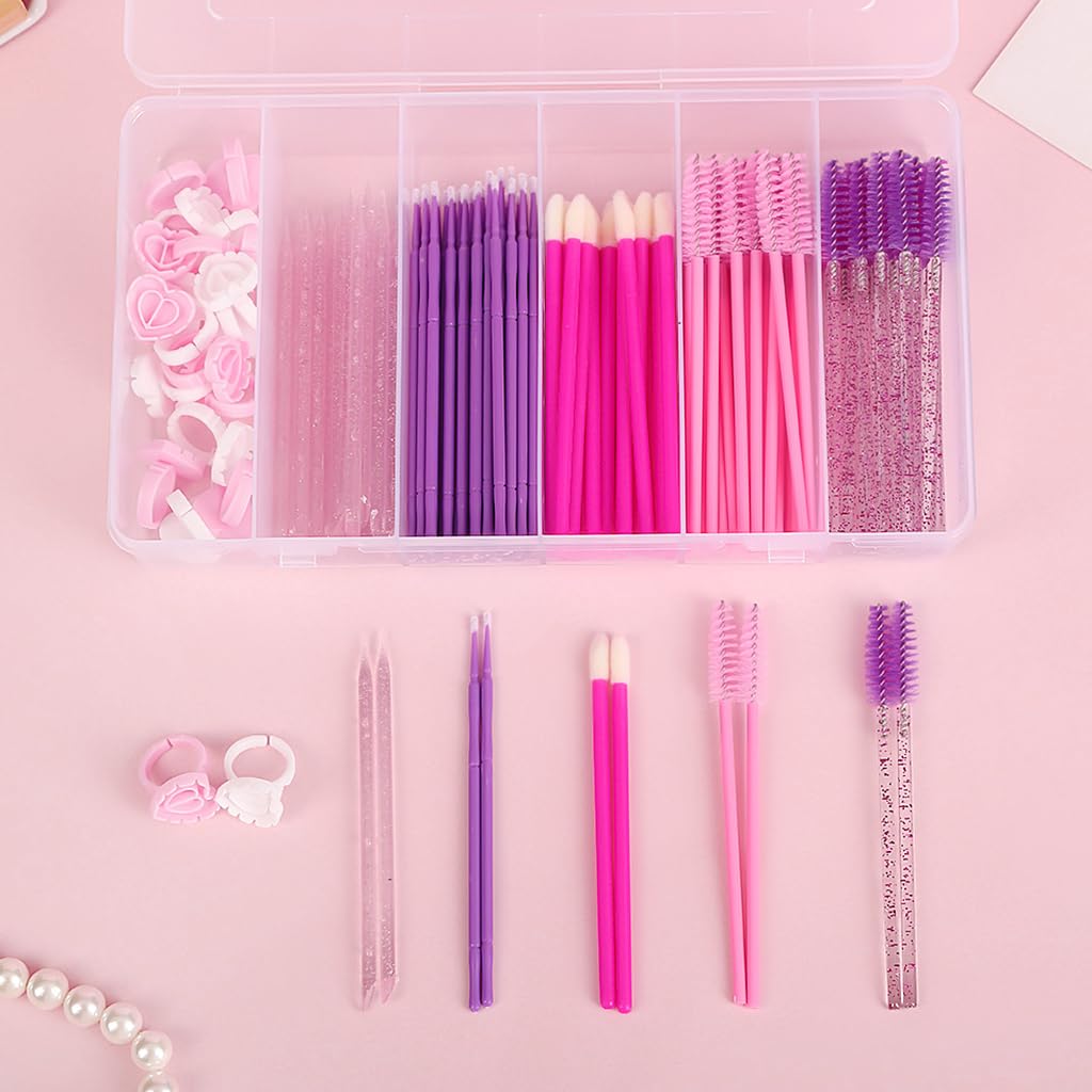 MAYCREATE Makeup Tools Kit for Travel with Pink Brushes and Applicators | Compact Storage Box