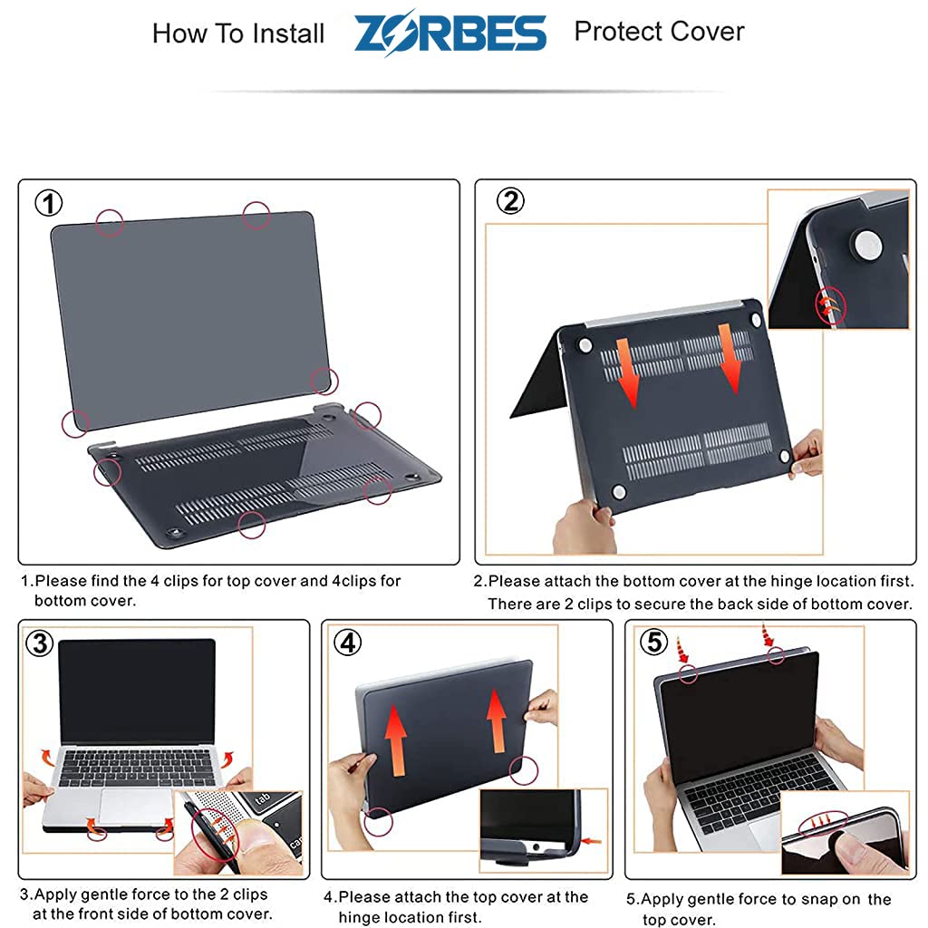 Verilux® Laptop Cover Case 13.3 inch for MacBook Air M1,Compatible with 2020 MacBook Air M1 A2337,A2179,Hard Case Waterproof Protector,Keyboard Cover,Screen Protector,Dust Plug