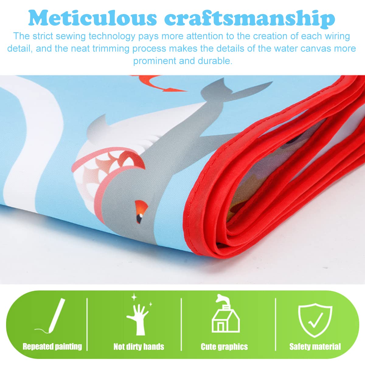 PATPAT Water Doodle Mat for Kids featuring 25.5 x 19.6 in Aqua Design | Foldable Polyester Toy