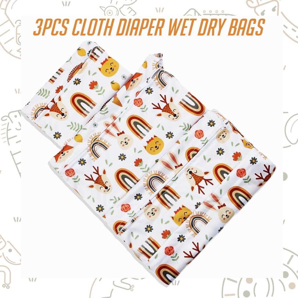 SNOWIE SOFT Baby Diaper Pouches for Travel with Zip-Up Closure and Hand Strap | 3 Sizes