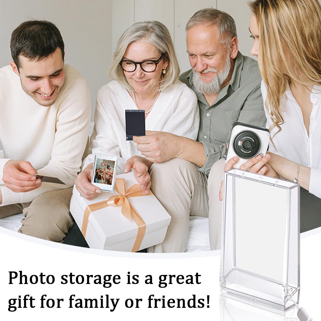 ZORBES Instant Photo Storage Box for 3 Inch Prints with Lanyard featuring Clear PC Display Case