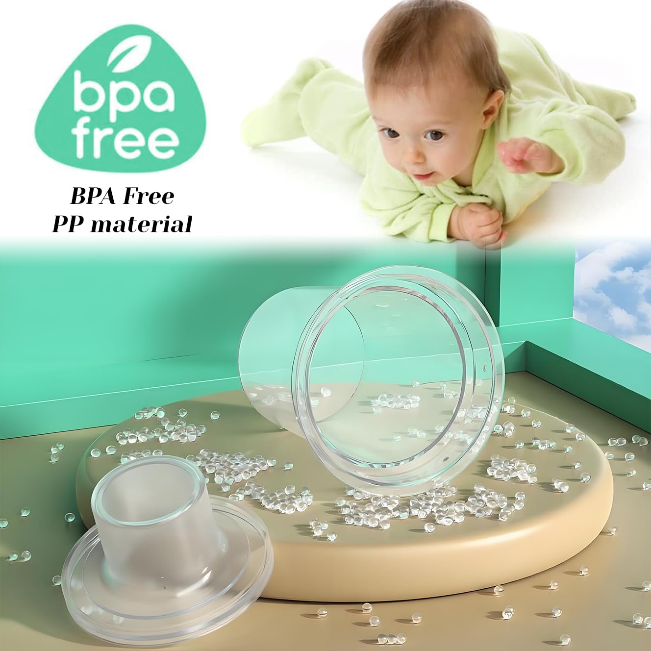 SNOWIE SOFT Baby Milk Powder Container for Travel with Seal Lid and 5×80ml BPA‑Free Cups