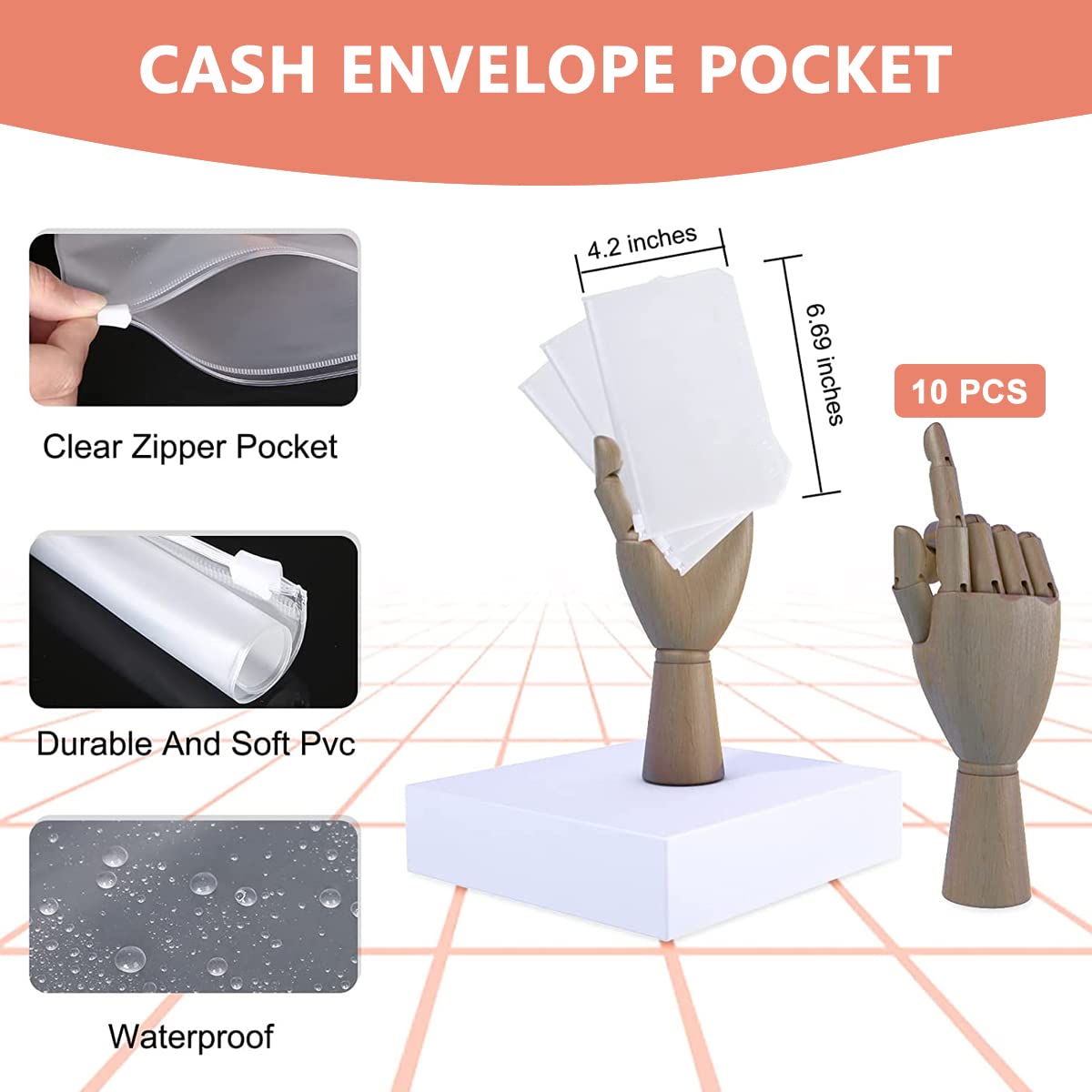 Climberty Budget Binder for Cash and Documents with 6 Ring Binder and 10 Envelopes | Pink A6 PU Leather Organizer