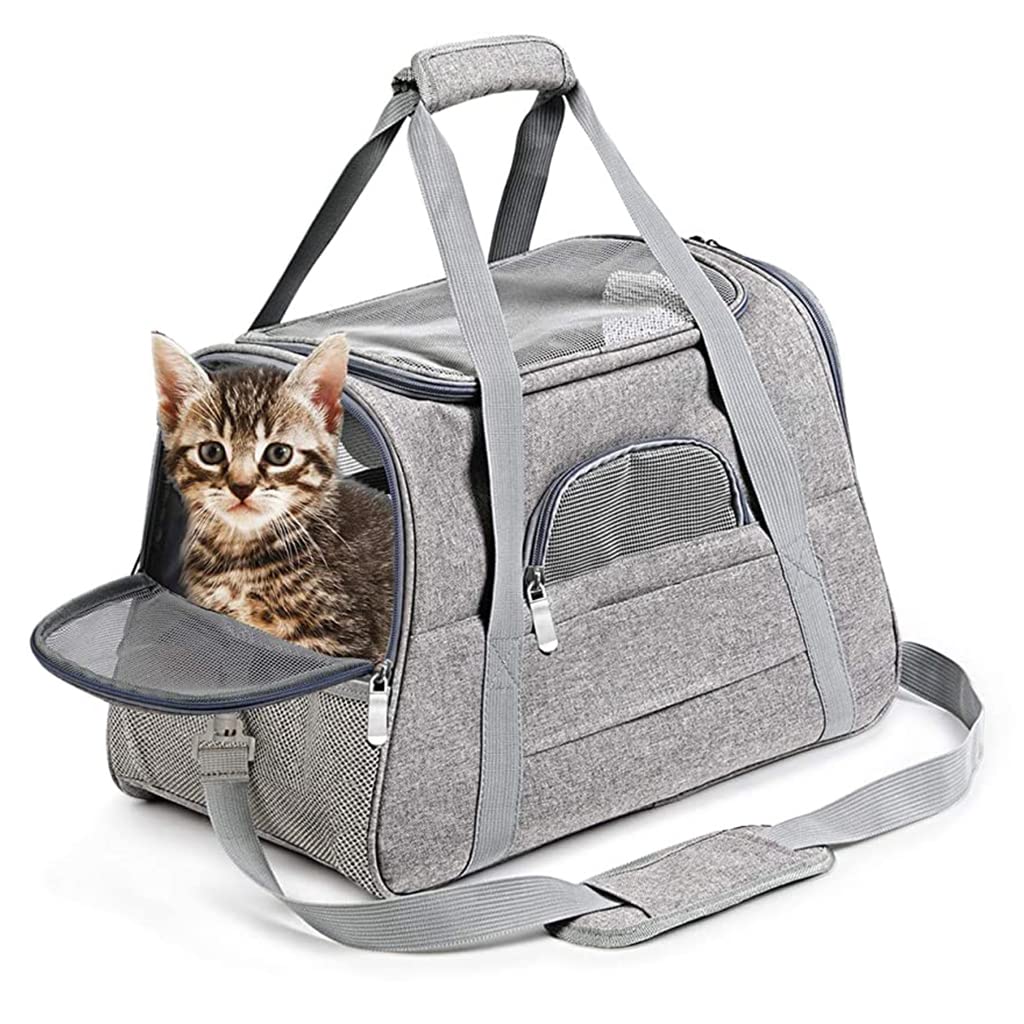 Qpets® Travel Cat Bag Carrier Backpack Pet Carrier Breathable Pet Carrier Comfortable Pet Carrier Cat Carrier Bag Dog Carrying Bag with Soft Pad for Small Dogs Cats