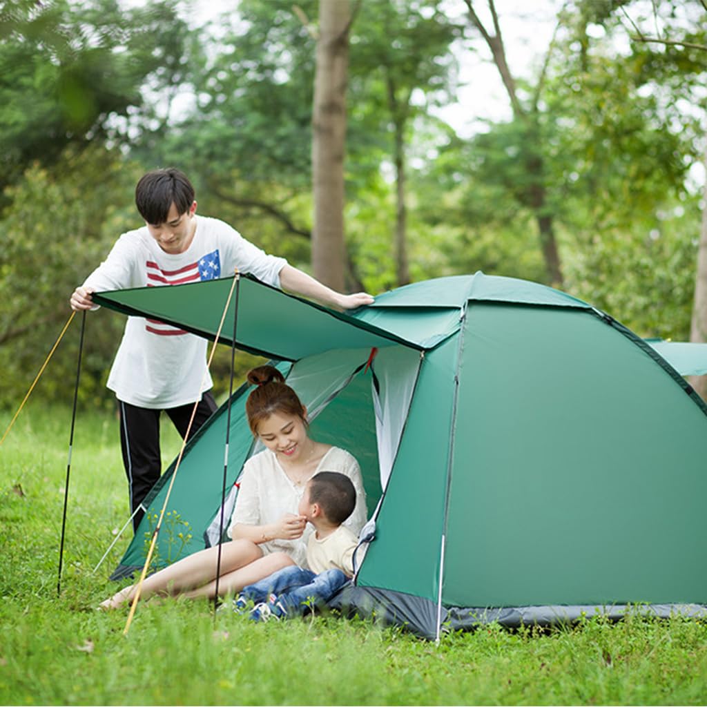 Proberos Camping Tent for Outdoor Trips with 3 Second Pop Up Setup and Dual Doors | 96x78x51 Emerald Green