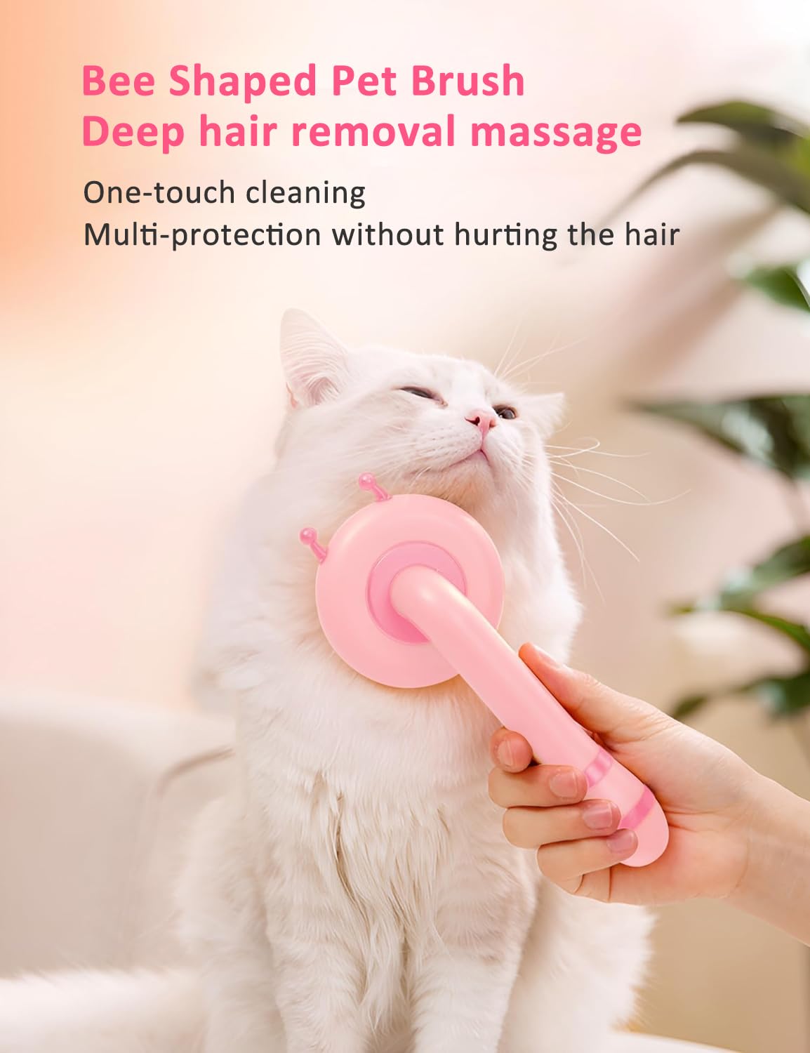 Venzina Hair Brush for Dogs and Cats featuring 3.3 in Slicker Design with One Click Cleaning | Stainless Steel Teeth and Non Slip Handle