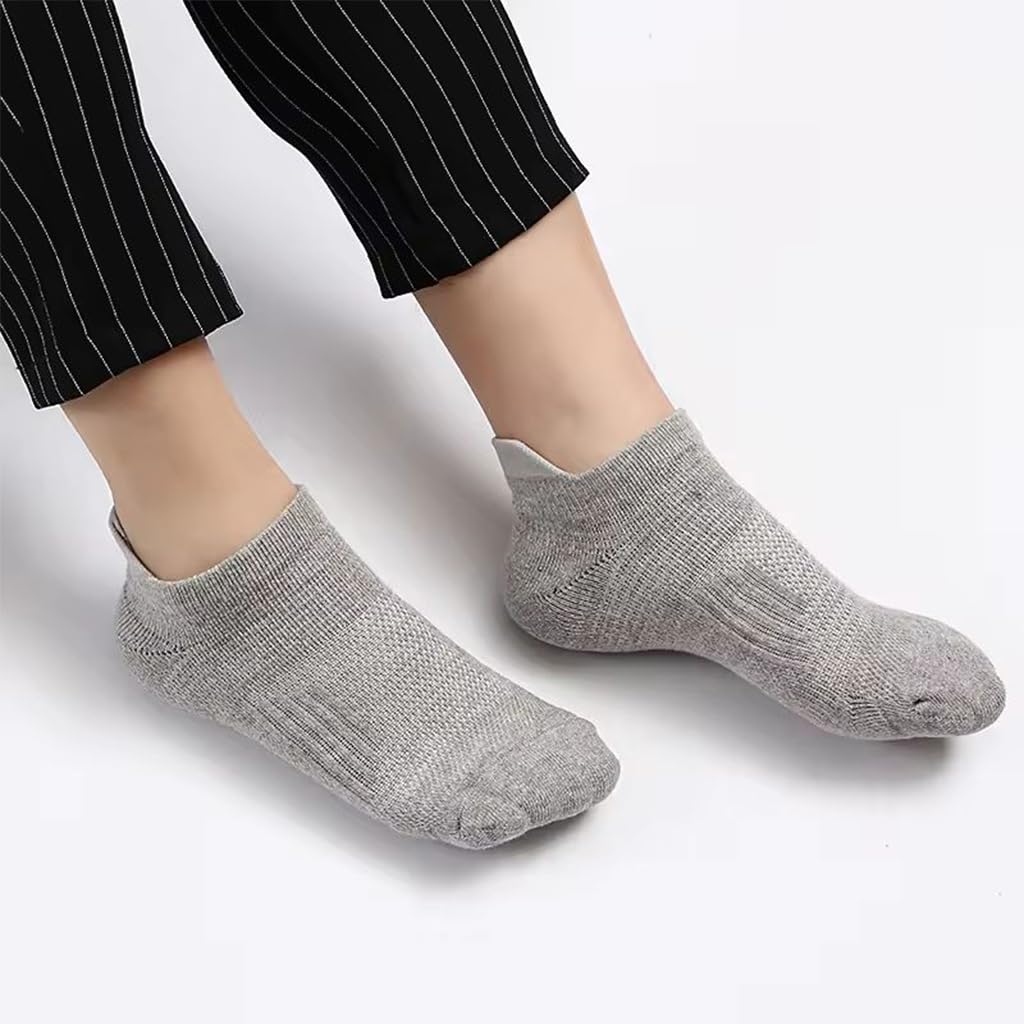 MAYCREATE Men's Running Ankle Socks for Summer Wear with Breathable Cotton Blend | 5 Pairs