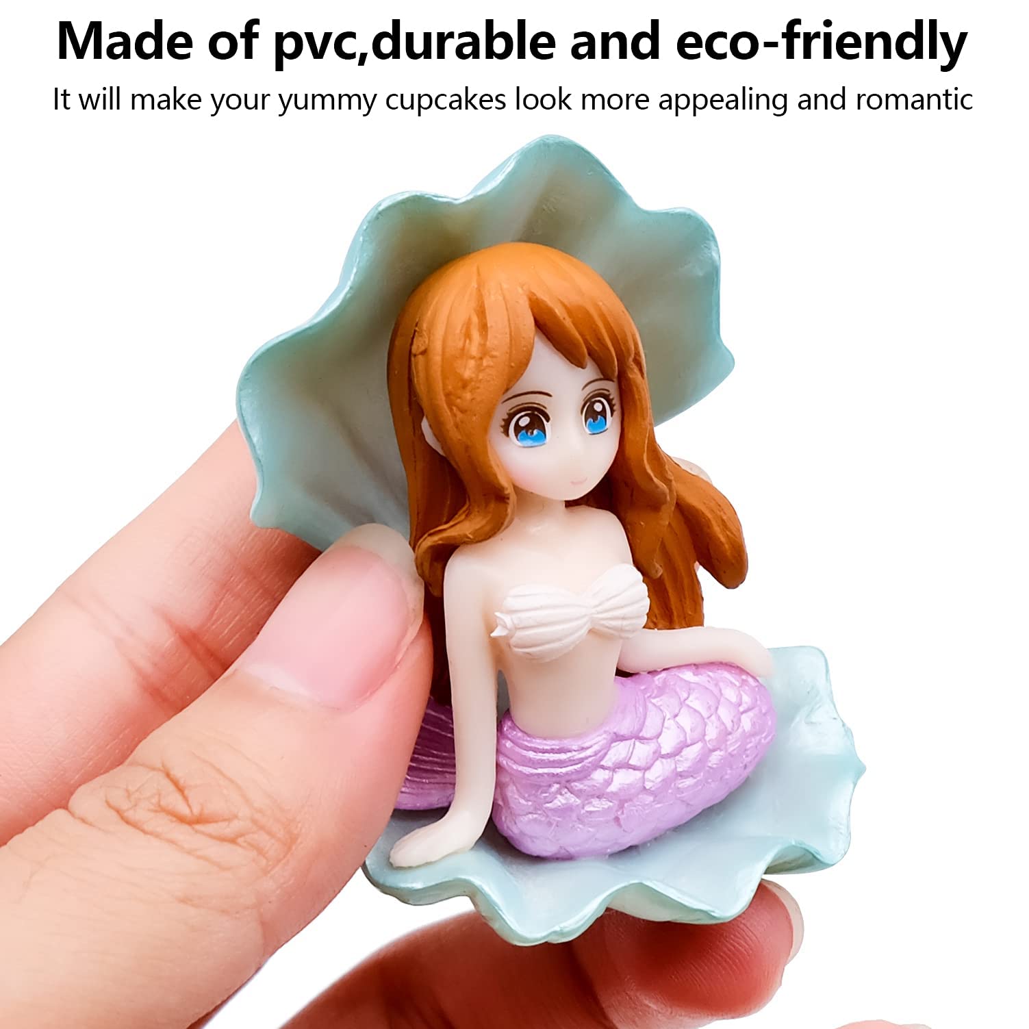 PATPAT Plastic Cake Toppers for Miniature Mermaid Garden featuring 4 Styles and Multi Colour | 2.6x2in Figurines