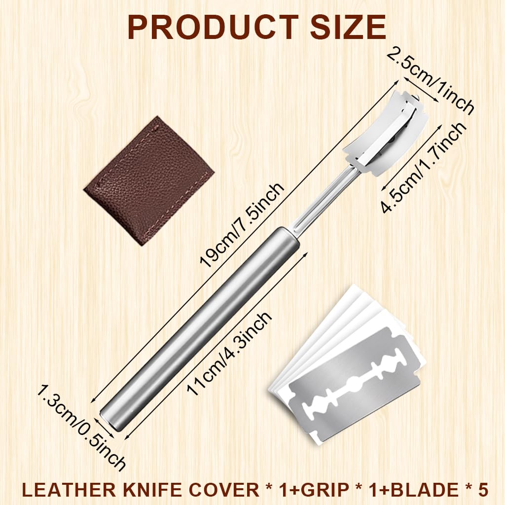 Supvox Stainless Steel Bread Lame for Artisan Baking with 7.4 in Handle and 5 Blades | PU Sheath