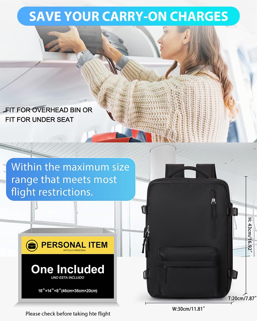 PALAY Travel Backpack for Men with 32x20x42cm Shoe Compartment and 14in Laptop Slot | Waterproof Polyester Design