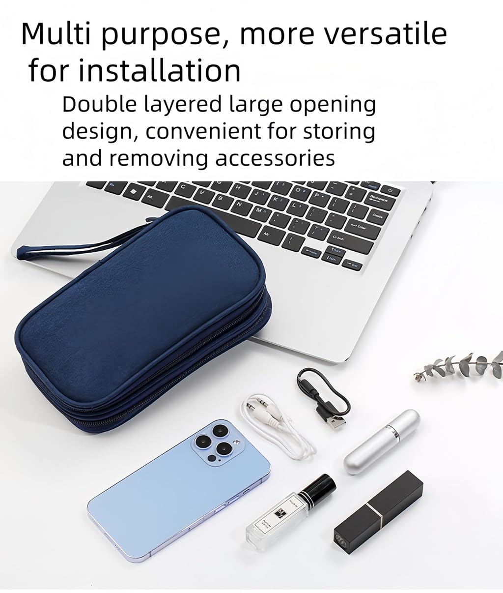Zibuyu Electronics Organizer Bag for Travel with Dual Layer 8.3x5x2.6 in Design | Waterproof 600D Oxford Case