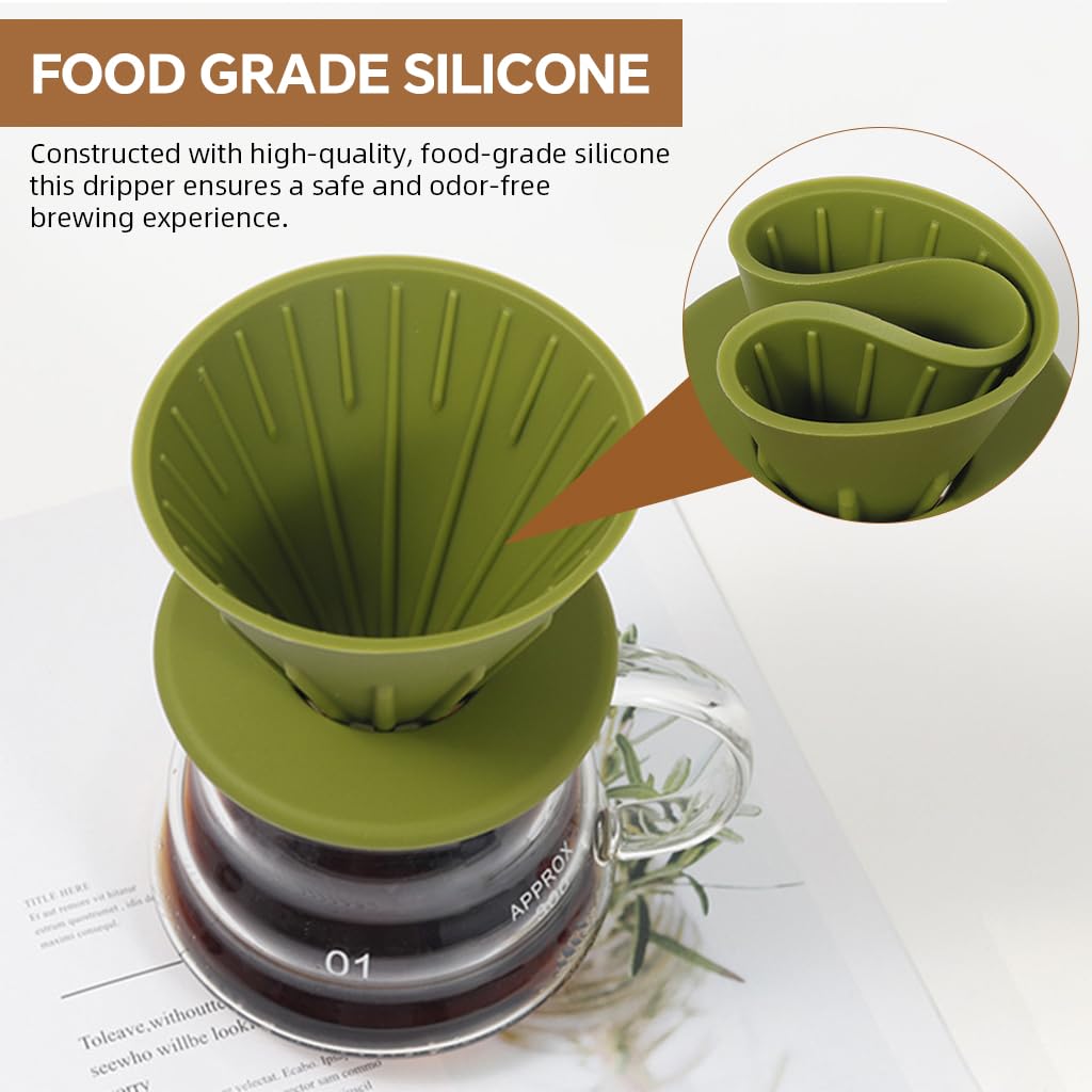 Supvox Coffee Dripper for Customized Brewing with Double Sided Design and 10.2 cm Tray | Food Grade Silicone